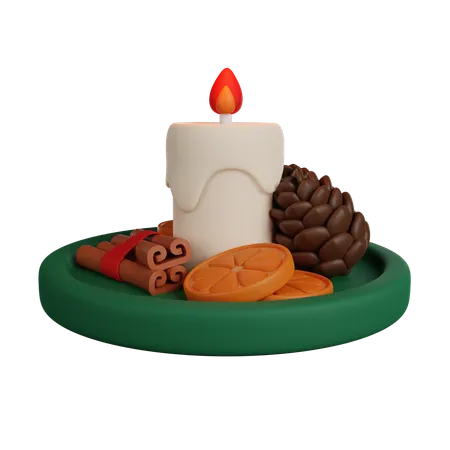 Christmas Candle  3D Icon