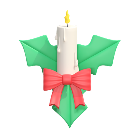 Christmas Candle  3D Icon