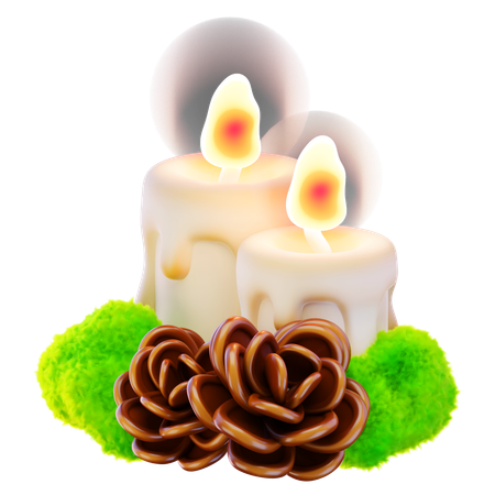 Christmas Candle  3D Icon