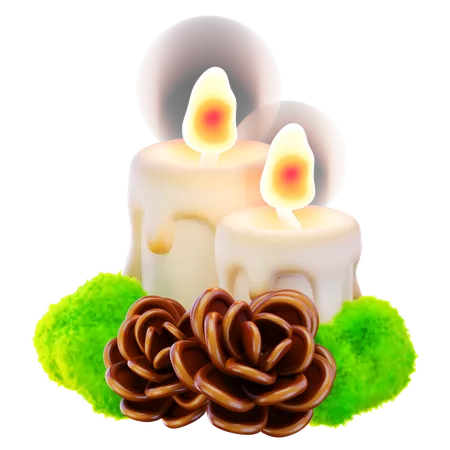 Christmas Candle  3D Icon