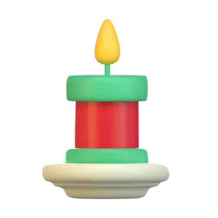 Christmas Candle  3D Icon