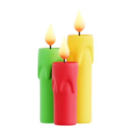 Christmas Candle  3D Icon