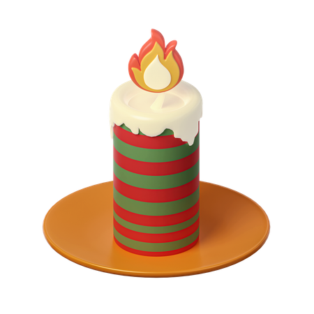 Christmas Candle  3D Icon