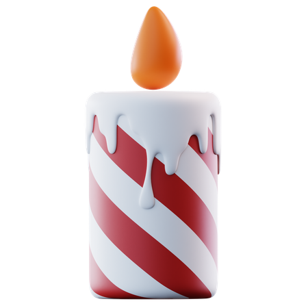 Christmas Candle  3D Icon