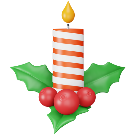 Christmas Candle  3D Icon