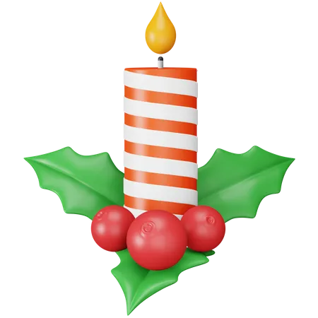 Christmas Candle  3D Icon