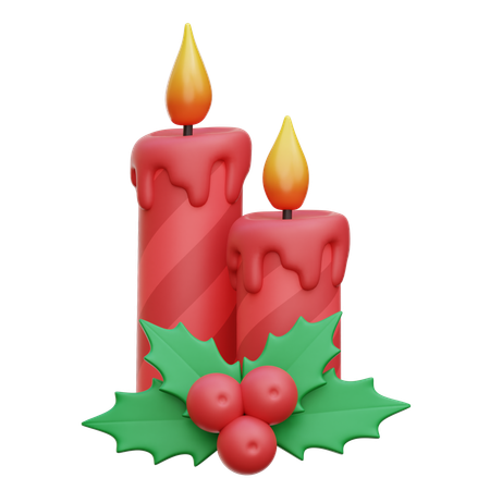 Christmas  Candle  3D Icon