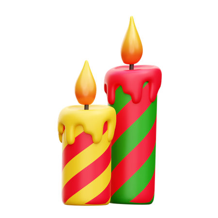 Christmas Candle  3D Icon