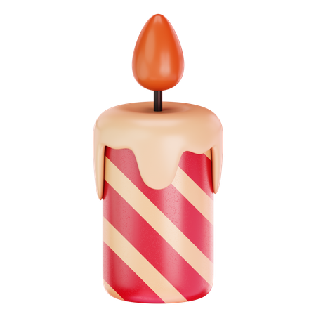 Christmas Candle  3D Icon