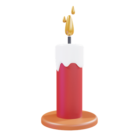 Christmas Candle  3D Illustration