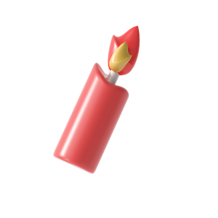 Christmas candle 3D Illustration