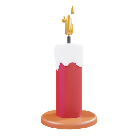 Christmas Candle 3D Illustration