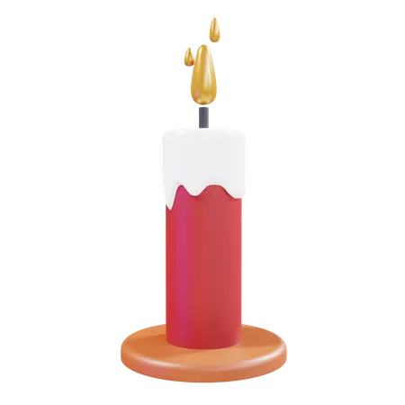 Christmas Candle  3D Illustration