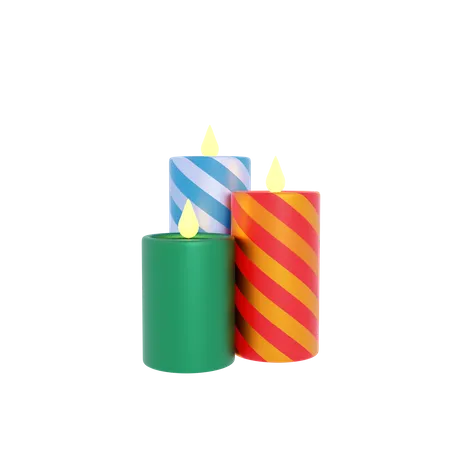 Christmas Candle  3D Illustration