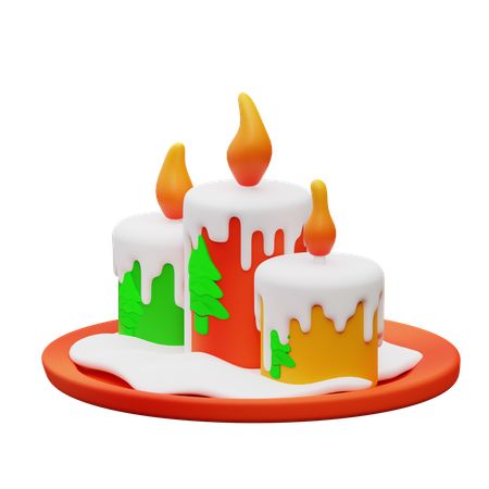 Christmas Candles  3D Icon