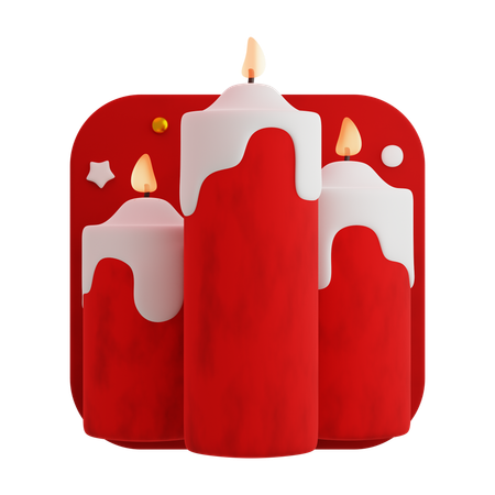 Christmas candles  3D Icon