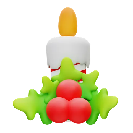 3 D Illustration Of Christmas Candles 3D Icon