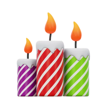 Christmas Candles  3D Icon