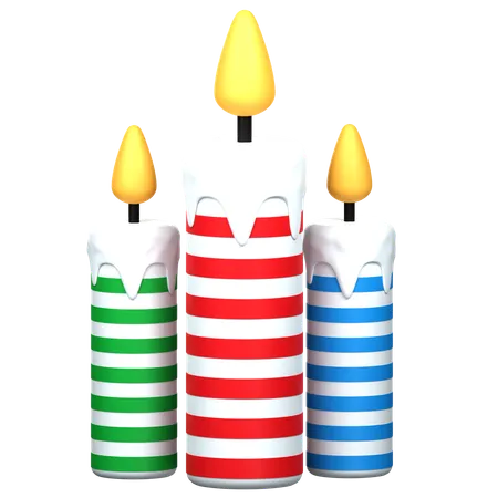 Christmas Candles  3D Icon