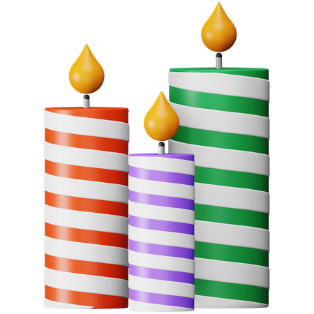 Christmas Candles  3D Icon