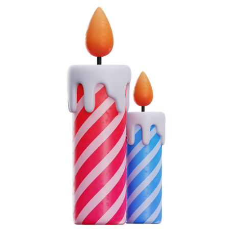 Christmas Candles  3D Icon