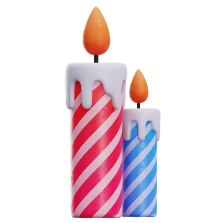 Christmas Candles  3D Icon