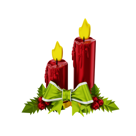 Christmas candles  3D Illustration