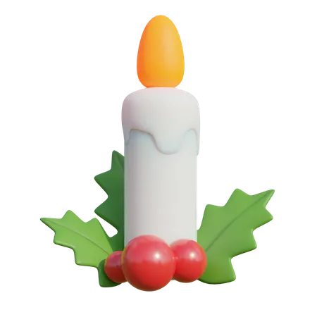 Christmas Candles  3D Illustration