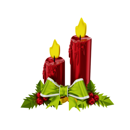 Christmas candles 3D Illustration