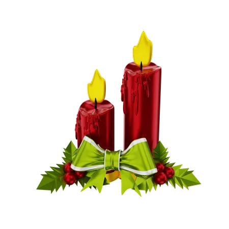 Christmas candles  3D Illustration
