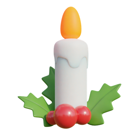 Christmas Candles 3D Illustration