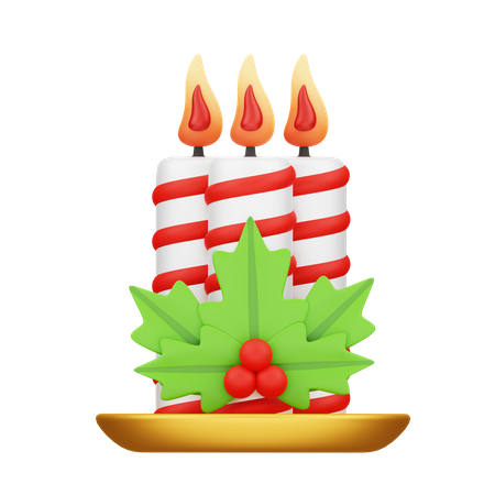 Christmas Candles 3D Icon