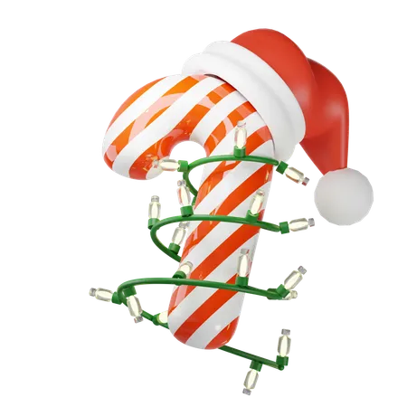 Christmas Candy Surrounded With Lights 3 D Illustration 3D Icon