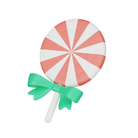 Christmas Candy Lollipop 3 D Render 3D Icon