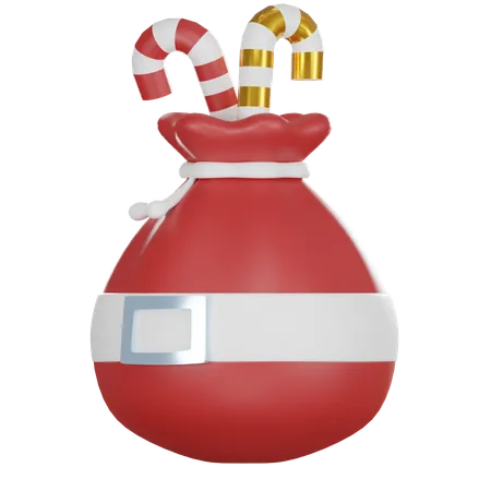 Santa Gift Bag 3 D Icon 3D Icon