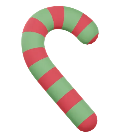 3 D Christmas Candy Cane On Transparent Background 3D Icon