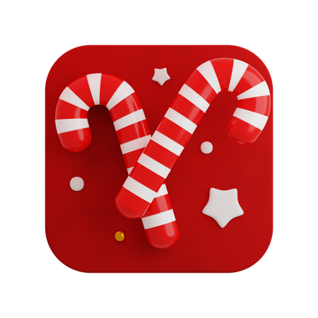 Christmas candy cane  3D Icon