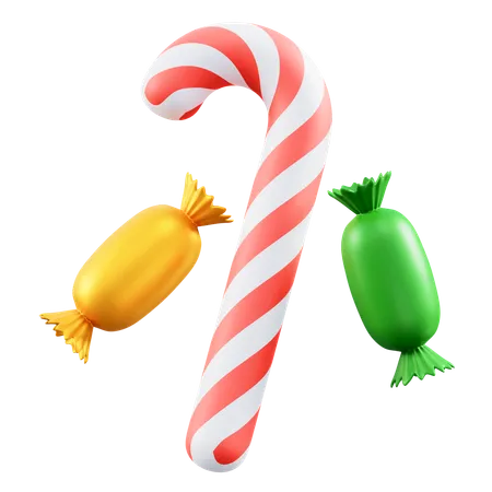 Christmas candy cane  3D Icon