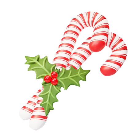 Christmas candy cane  3D Illustration