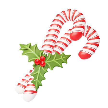Christmas candy cane 3D Illustration