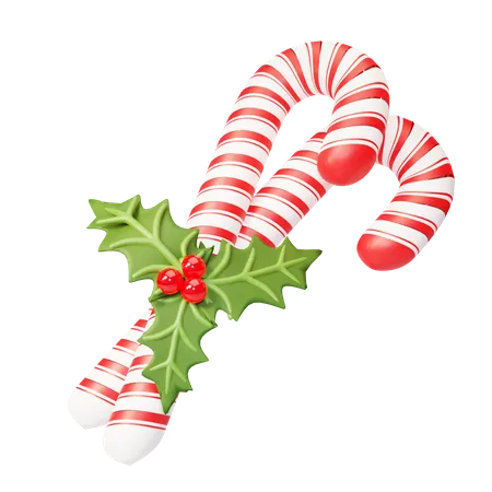 Christmas candy cane 3D Illustration