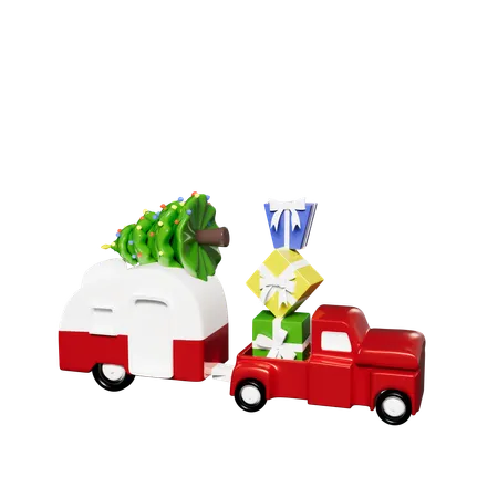 Christmas Car  3D Icon