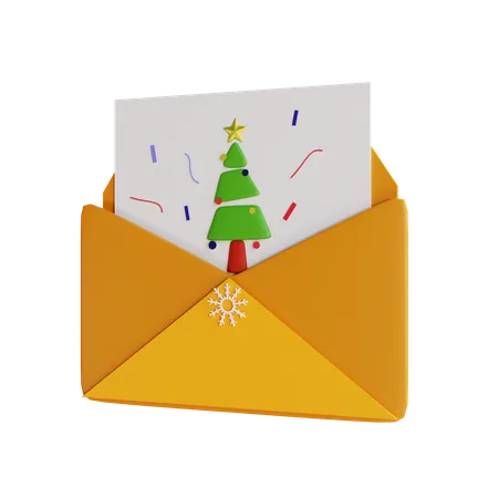 Opened Christmas Card 3D Icon