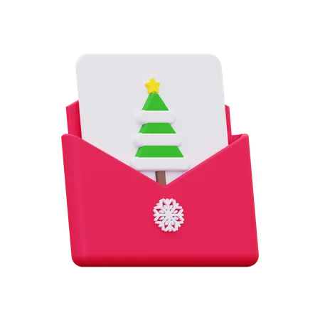 3 D Christmas Greeting Card Icon 3D Icon