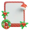 Christmas Card Template With Holly Berries And Santa Hat