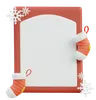 Christmas Card Template With Red Frame And Decorations