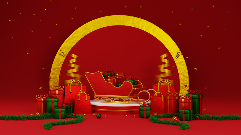 Christmas Celebration 3D Illustration