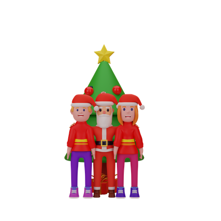 Christmas Celebration With Santa Claus  3D Illustration