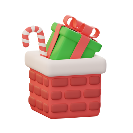 Christmas Chimney  3D Icon