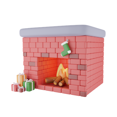 Christmas chimney  3D Icon